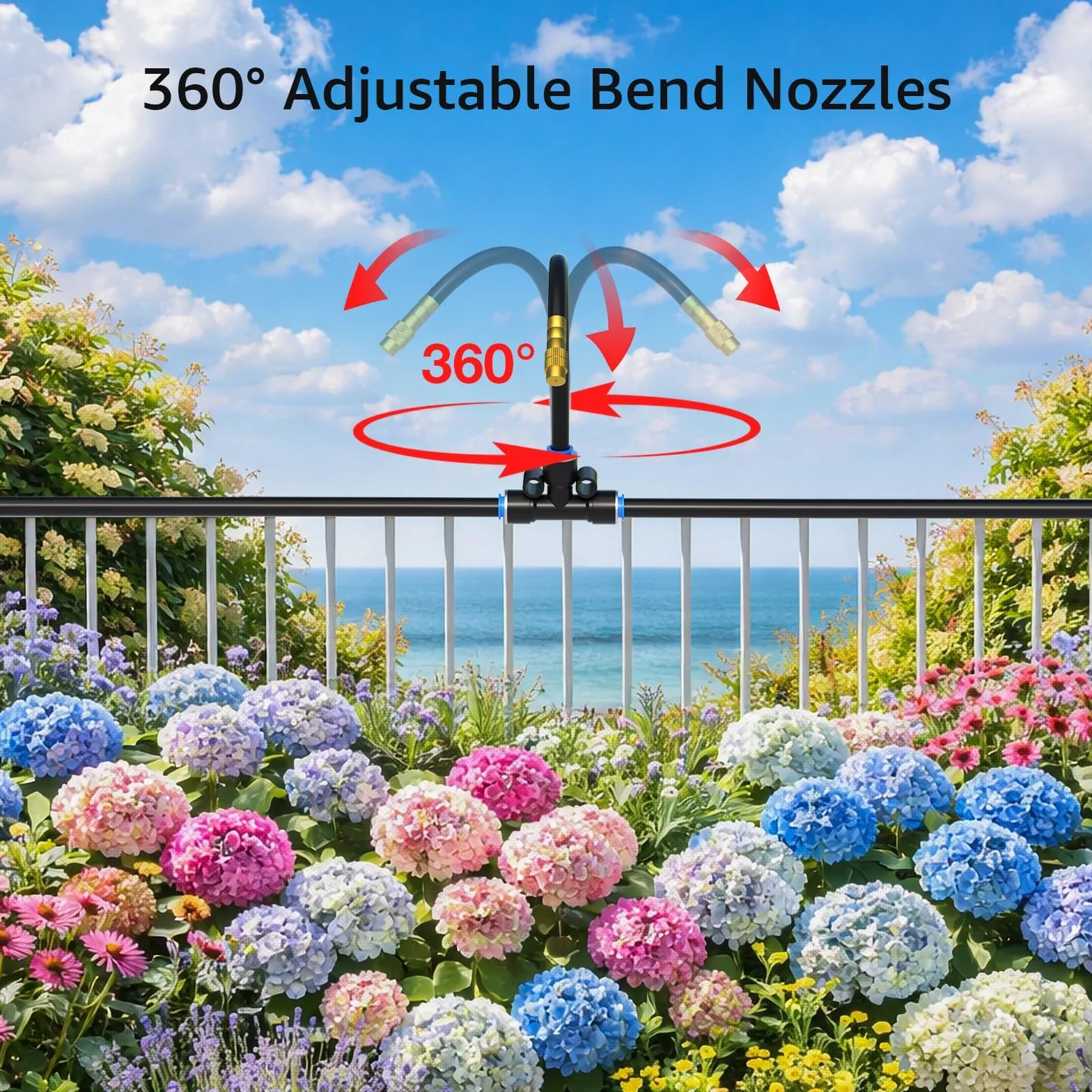 Sistema de Riego Jardín, 30M Kit Nebulizador por Goteo Automatico, Sistema Riego Automático con Ajustable Boquilla Aspersor Pulverizador, Sistema de Riego por Goteo para Jardin Invernadero