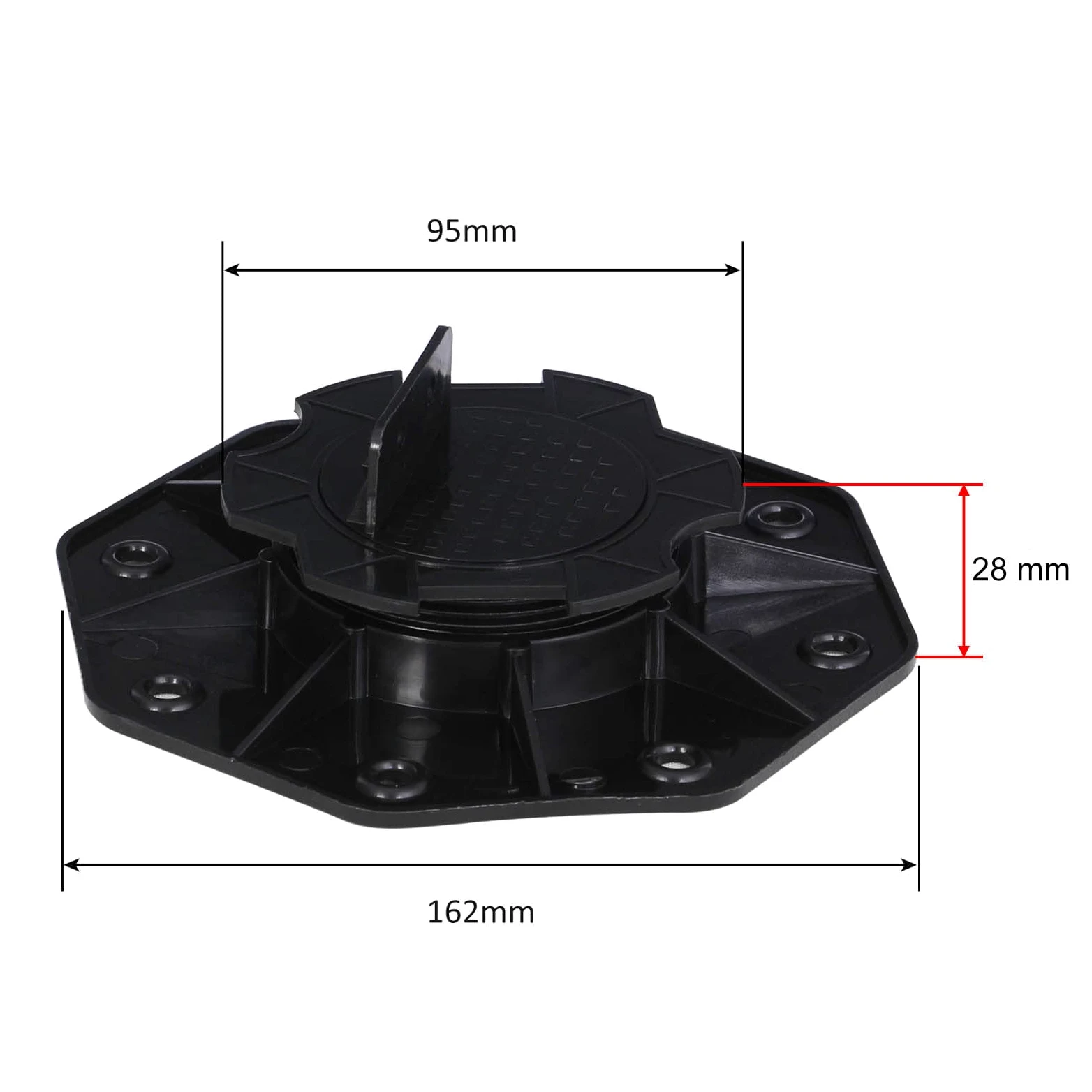 XPOtool Juego de 40 bases regulables para terraza carga máxima 2700kg ajustable en altura 18-25 mm