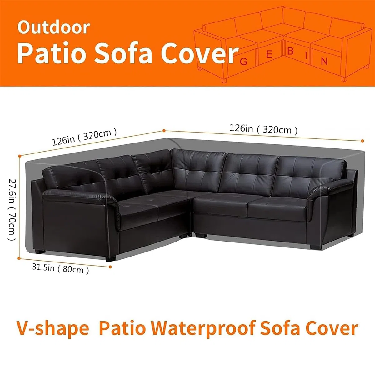 Funda Sofa Impermeable Exterior Forma L, Funda Protectoras Muebles Jardin, Cubierta Seccional para Muebles Cubierta, Funda para Muebles De Jardin Sofá Esquinero (250x250x100cm,Mi Ka)