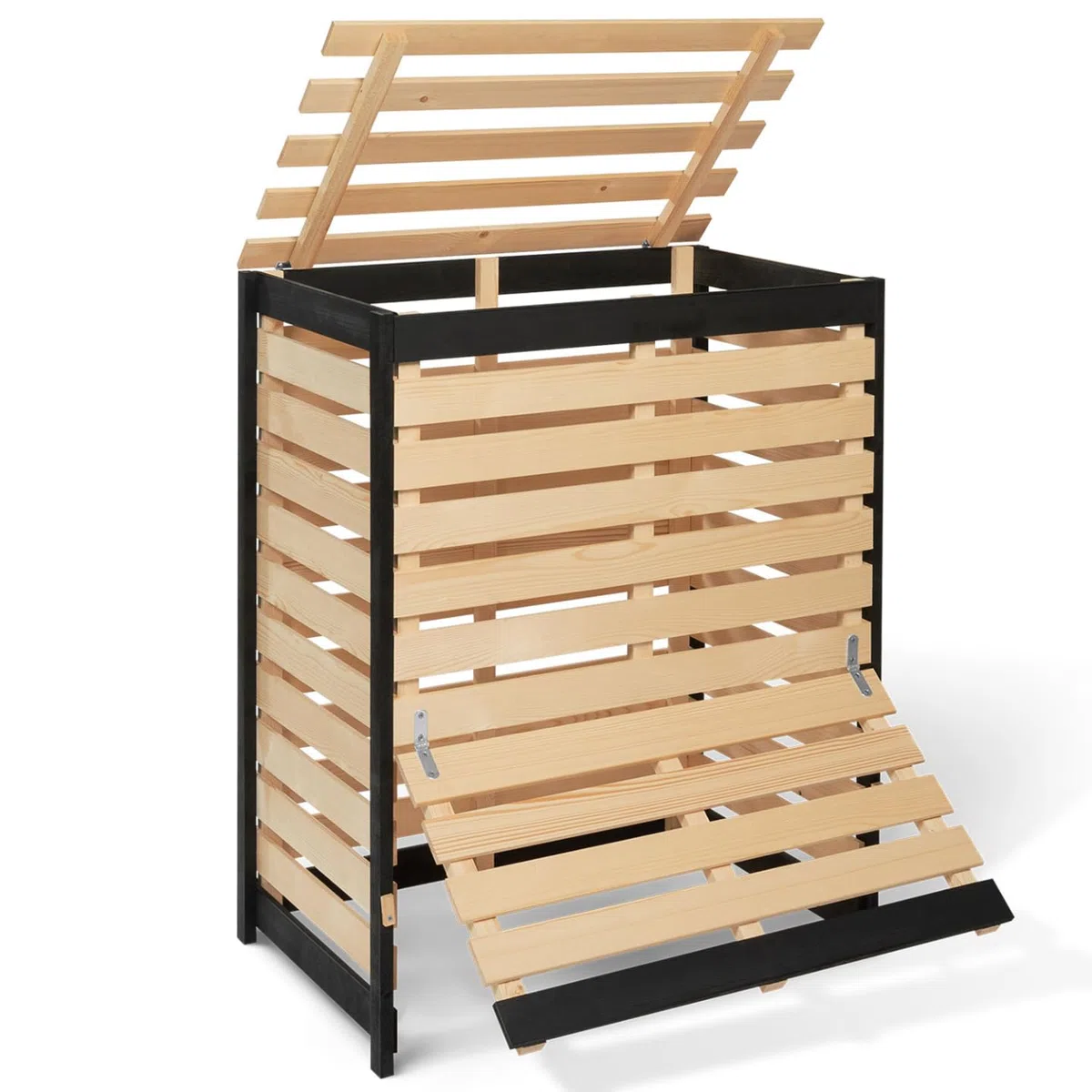 IDMarket - Cubo para residuos orgánicos en madera 360L