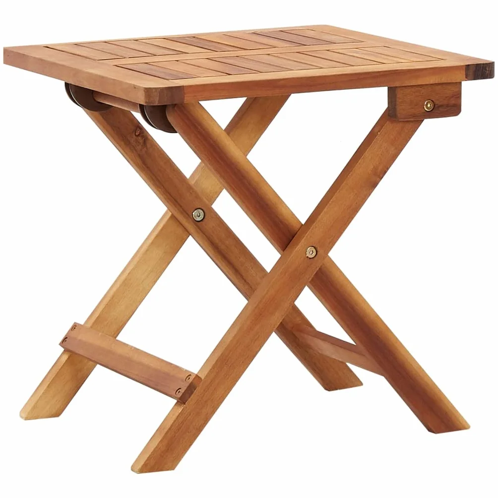 vidaXL Mesa Plegable de Centro de Jardín Rectangular Mueble para Exterior Patio Terraza Mesa de Café Merienda Color Natural Madera Maciza Acacia