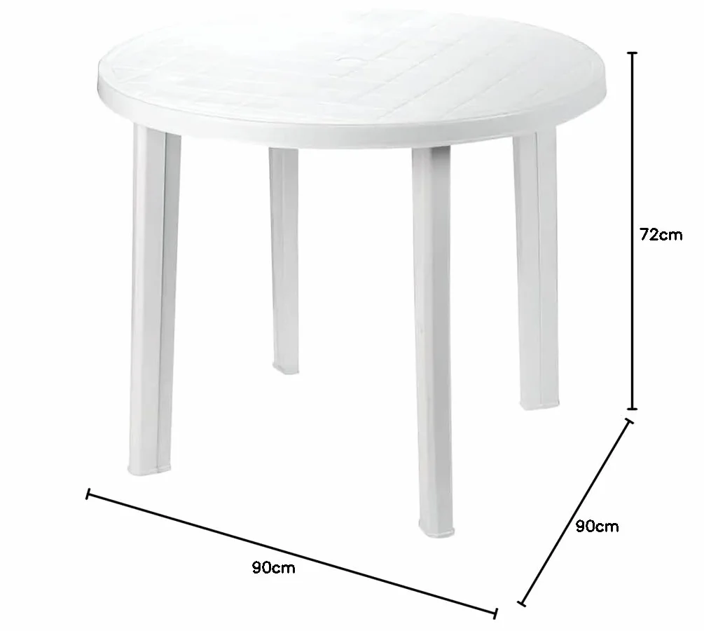IPAE - SATURNIA Mesa Resina Blanca Diametro 90 cm.