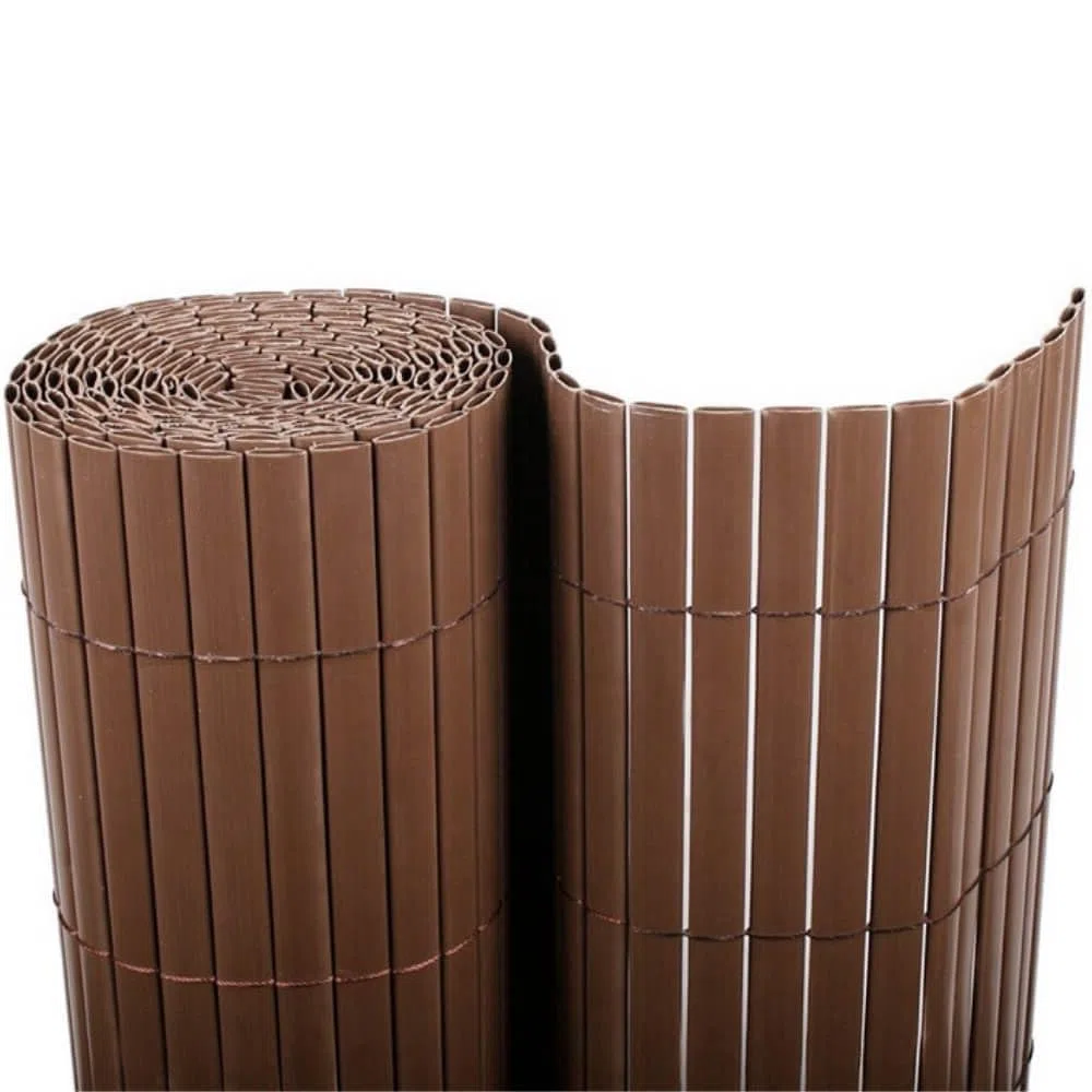BONERVA | Cañizo PVC | Doble Cara | Valla de decoración Exterior para jardín y terraza (Chocolate, 2 x 3 Metros)