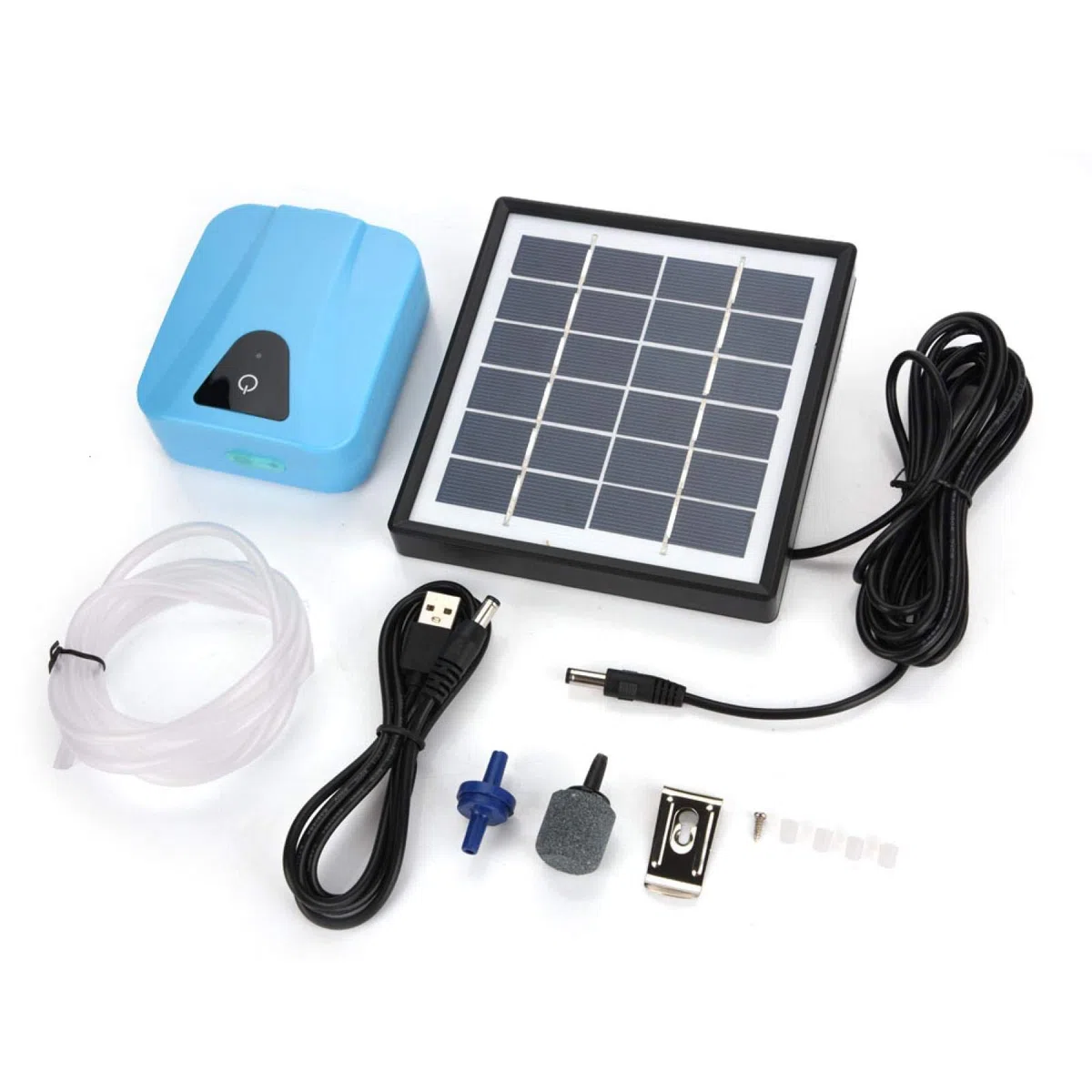 Bomba de Estanque Solar,Aireador de Estanque Solar,Bomba de Aire con Tubo,Bombas de Aire Bomba de Oxígeno Día y Noche para Jardín,Estanque,Acuario,Piscina al Aire Libre,Estanque de Pesca