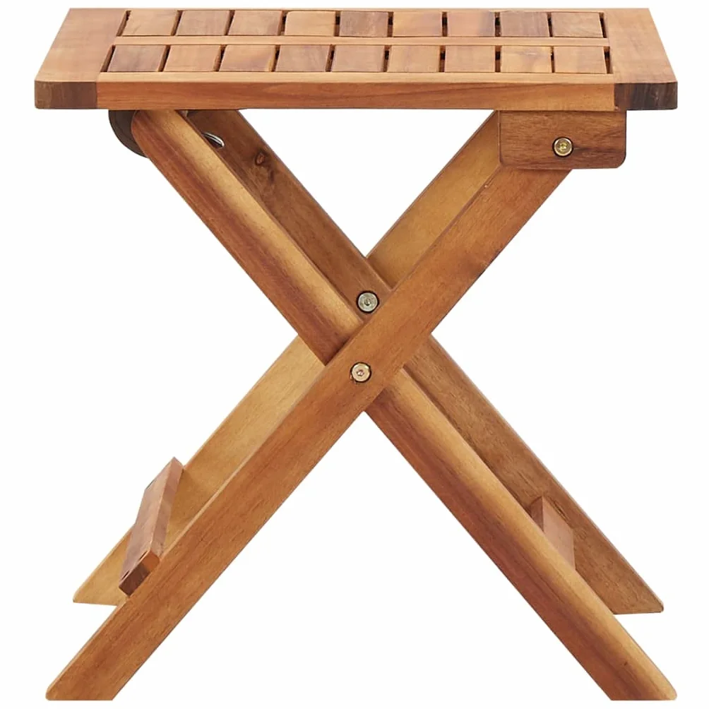vidaXL Mesa Plegable de Centro de Jardín Rectangular Mueble para Exterior Patio Terraza Mesa de Café Merienda Color Natural Madera Maciza Acacia