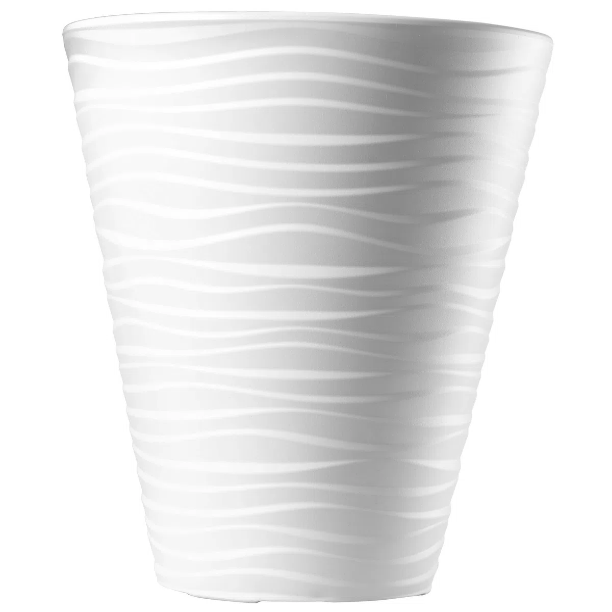 KADAX Maceta redonda para interior y exterior, de plástico, resistente a la intemperie, para casa, jardín, balcón (40 cm de diámetro, color blanco)