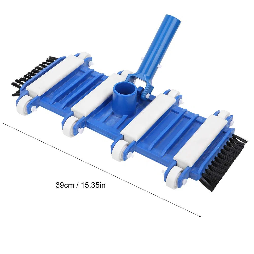 hong Cabezal de Cepillo de aspiración de Piscina, Cabezal de aspiración de Piscina con Ruedas de Cepillo Lateral Herramienta de Limpieza de Piscinas de Estanque de Peces, Accesorios para limpiafondos