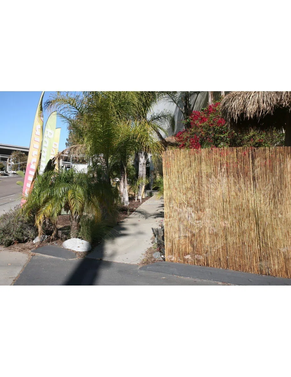 Jardin202 - Cerramiento Natural Bambú Fino de ocultación | Caña de Bambú para cerramiento de Jardín | Rollo: 2 x 5 Metros -