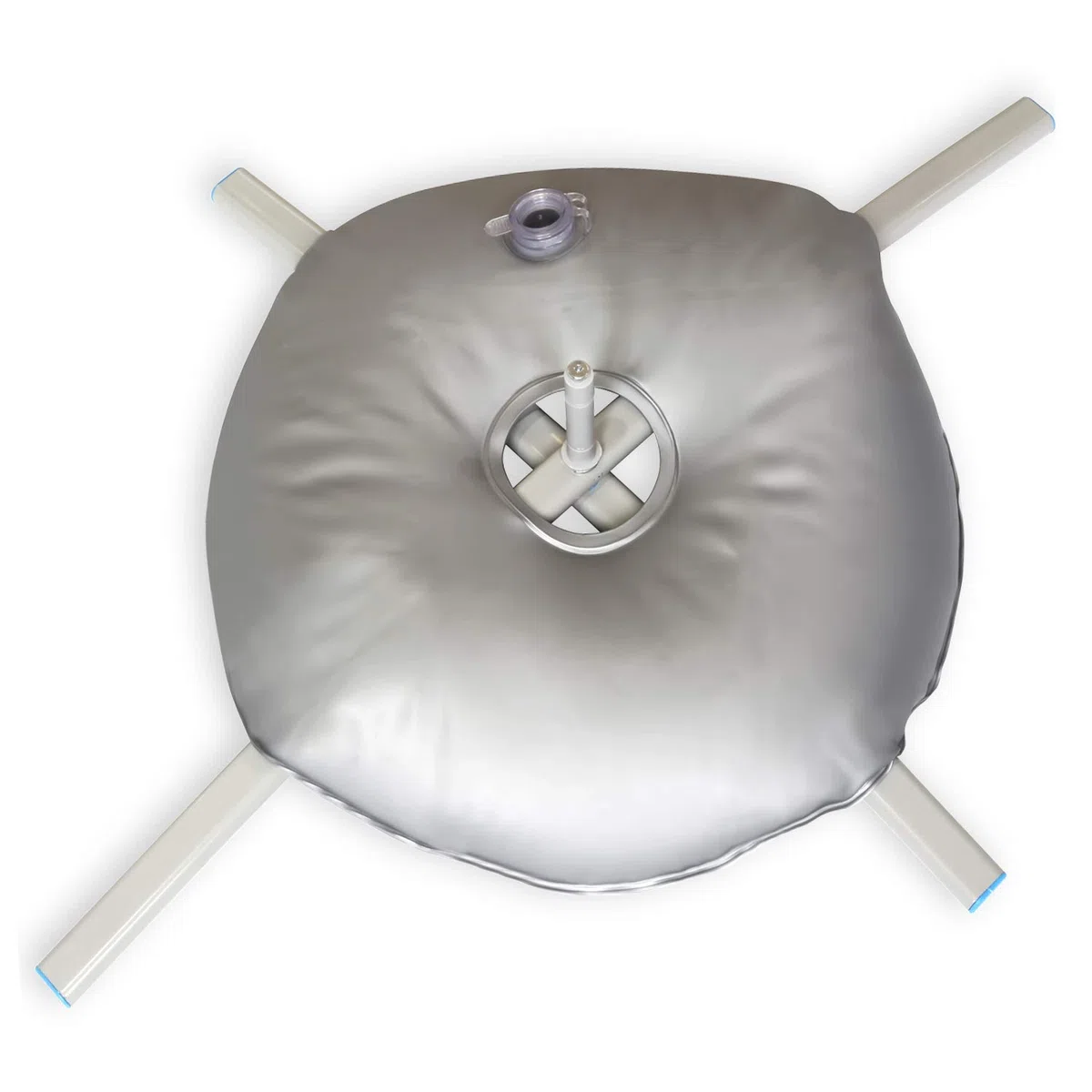 Anley Base de suelo plegable con bolsa de agua - Se adapta a mástil de bandera de plumas con un diámetro interior de 0,65" - Soporte de acero inoxidable con bolsa de peso redonda para- Solo base