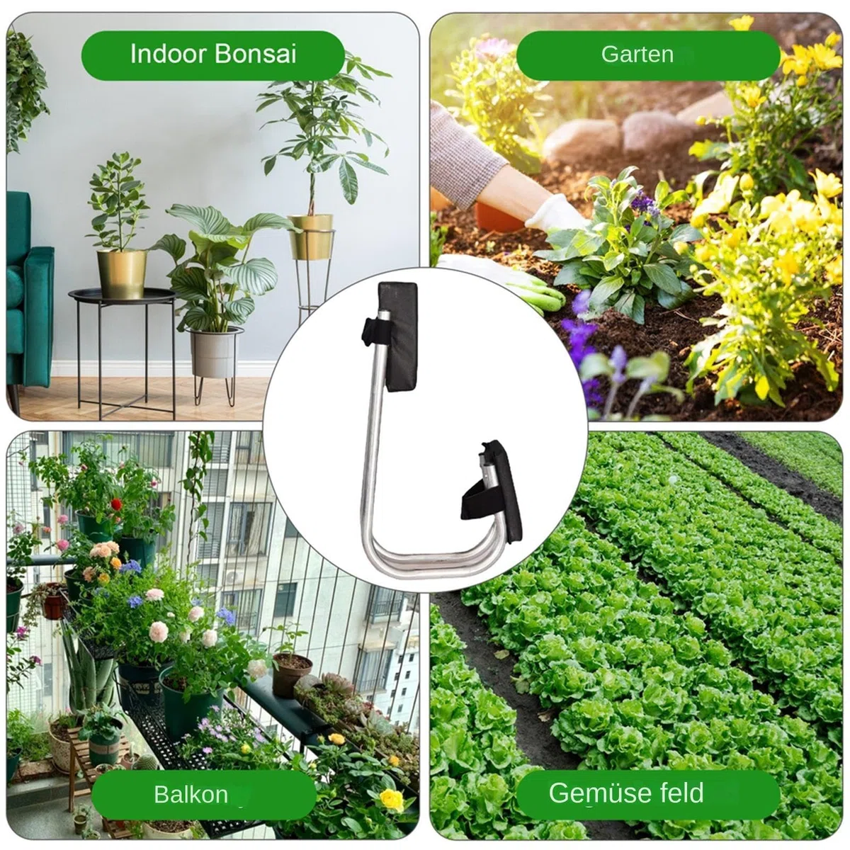 Taburete de rodilla para jardinería, asiento de jardín y sentadillas, reclinable portátil ajustable, banco de jardín, banco portátil, para jardinería, cojín suave para rodillas de jardín, para