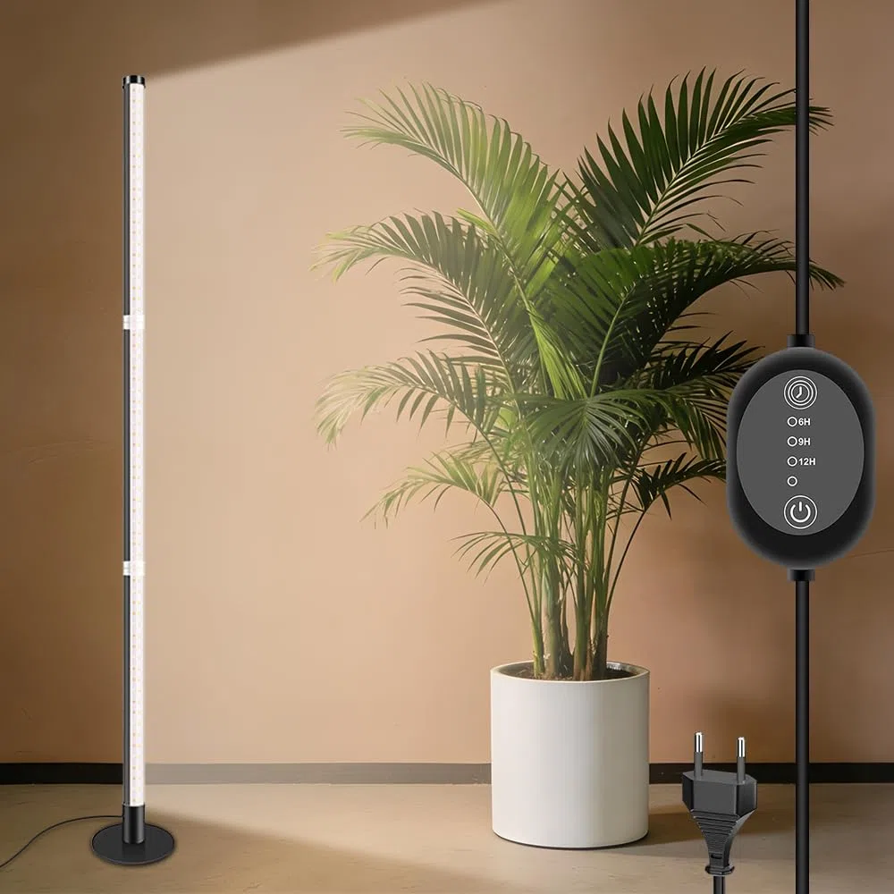 Luces de Crecimiento para Plantas, 243 LEDs Lámpara LED de Espectro Completo para Planta con Temporizador y 3 Modos de Iluminación, 45 W, luz Crecimiento Plantas Interior con Base Redonda