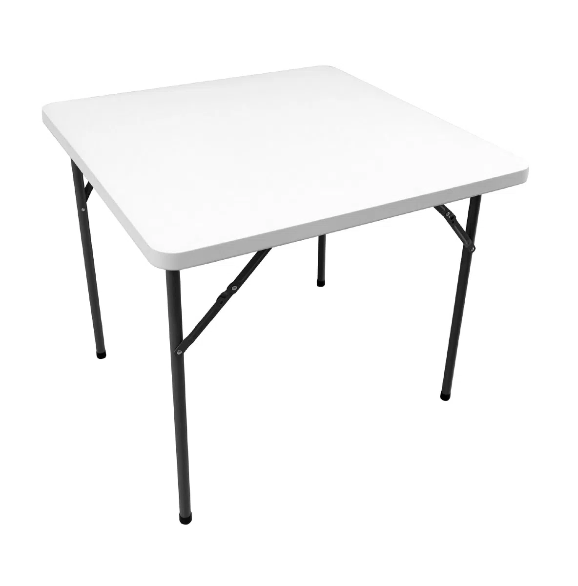 The Homeweeks Mesa plegable "SOLID SQUARE" 86*86*74cm | Portátil Multifuncional | Normativa Uso Público Interior/Exterior | EN 581-1/3 | Tablero Resina HDPE 3,8cm |4 Personas Carga 120 kg | Multiusos