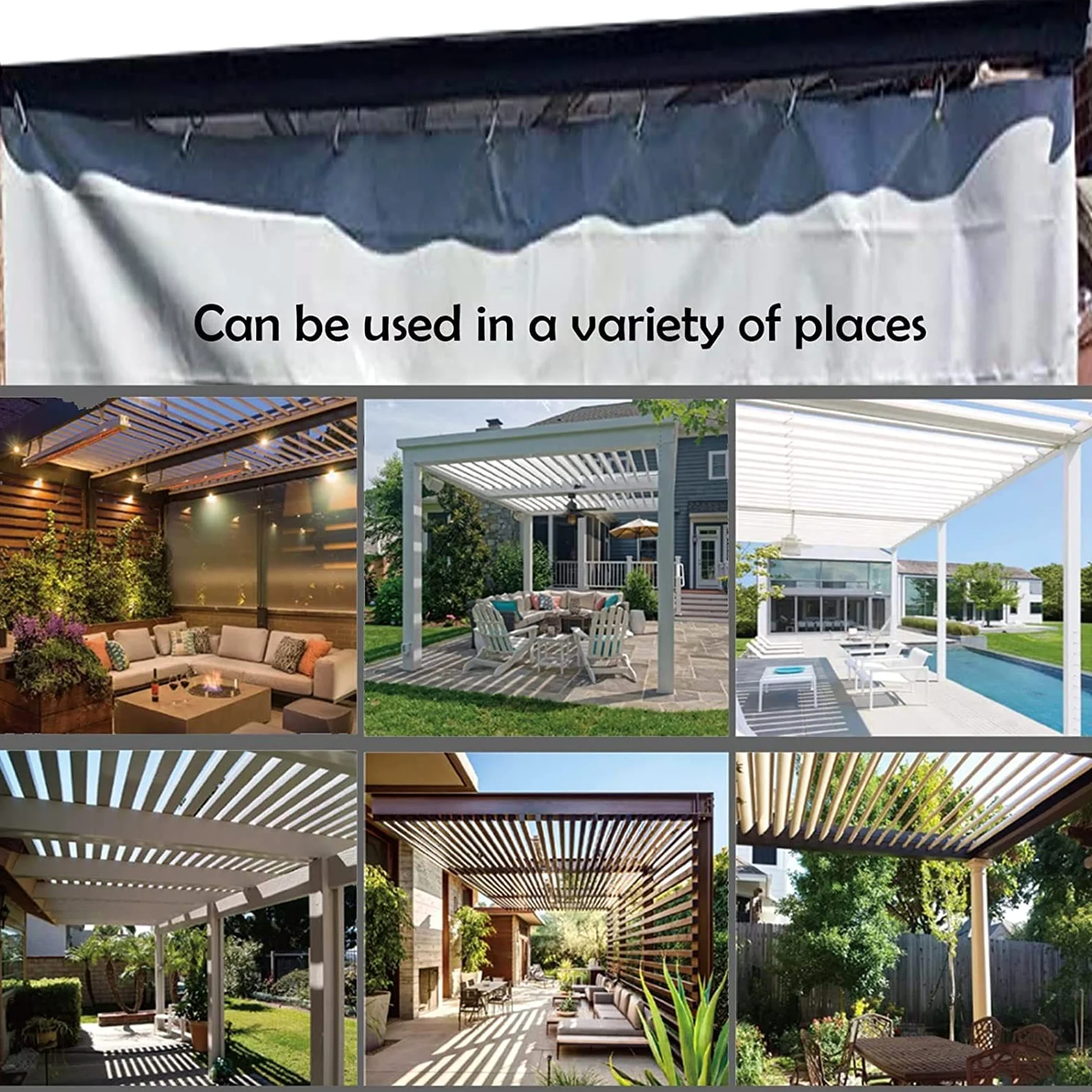 Cortinas Impermeables de Invierno para Exteriores Personalizables Lateral para pérgola Transparente Impermeable PVC 0,5mm con Ojales para cenador, terraza, Cubierta