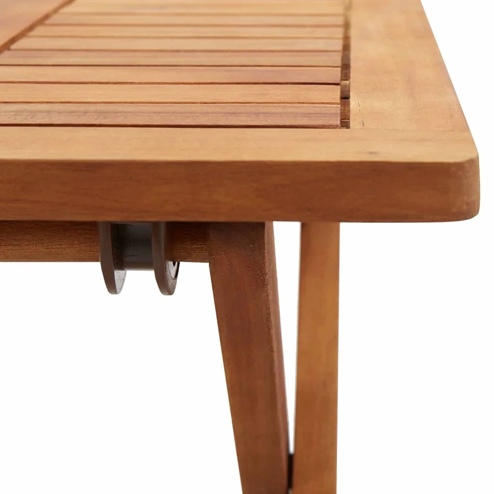 vidaXL Mesa Plegable de Centro de Jardín Rectangular Mueble para Exterior Patio Terraza Mesa de Café Merienda Color Natural Madera Maciza Acacia