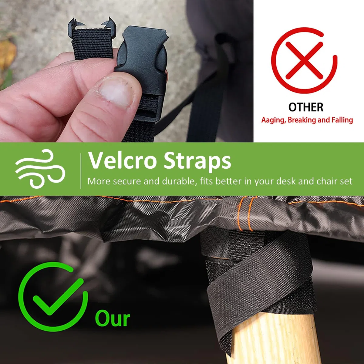 Enzeno Fundas de sofá de jardín en Forma de L, Impermeables, Tela Oxford 420D, Funda de sofá para Exteriores, Cubierta de Muebles de Esquina de ratán con Cinta Impermeable (140 x 210 x 75 cm), Lado…