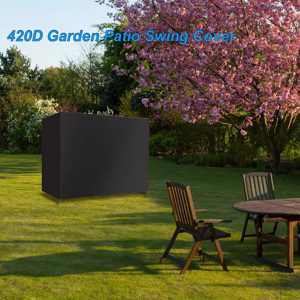 Funda para columpio de jardín de 3 plazas, cubierta Oxford 600D, resistente al invierno, resistente, resistente a desgarros, funda protectora para muebles de jardín(250 x 150x 160cm）