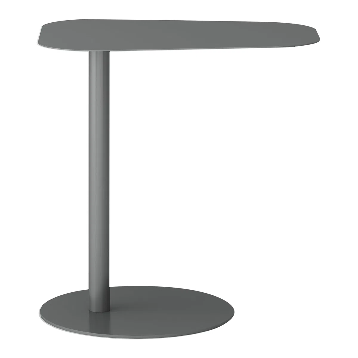 [en.casa] Mesa Auxiliar Nastätten Trapezoidal para Sala Terraza Práctica Mesilla de Noche Apta para Interior/Exterior Mesa de Café Metal 50 x 50 x 38 cm - Gris Mate