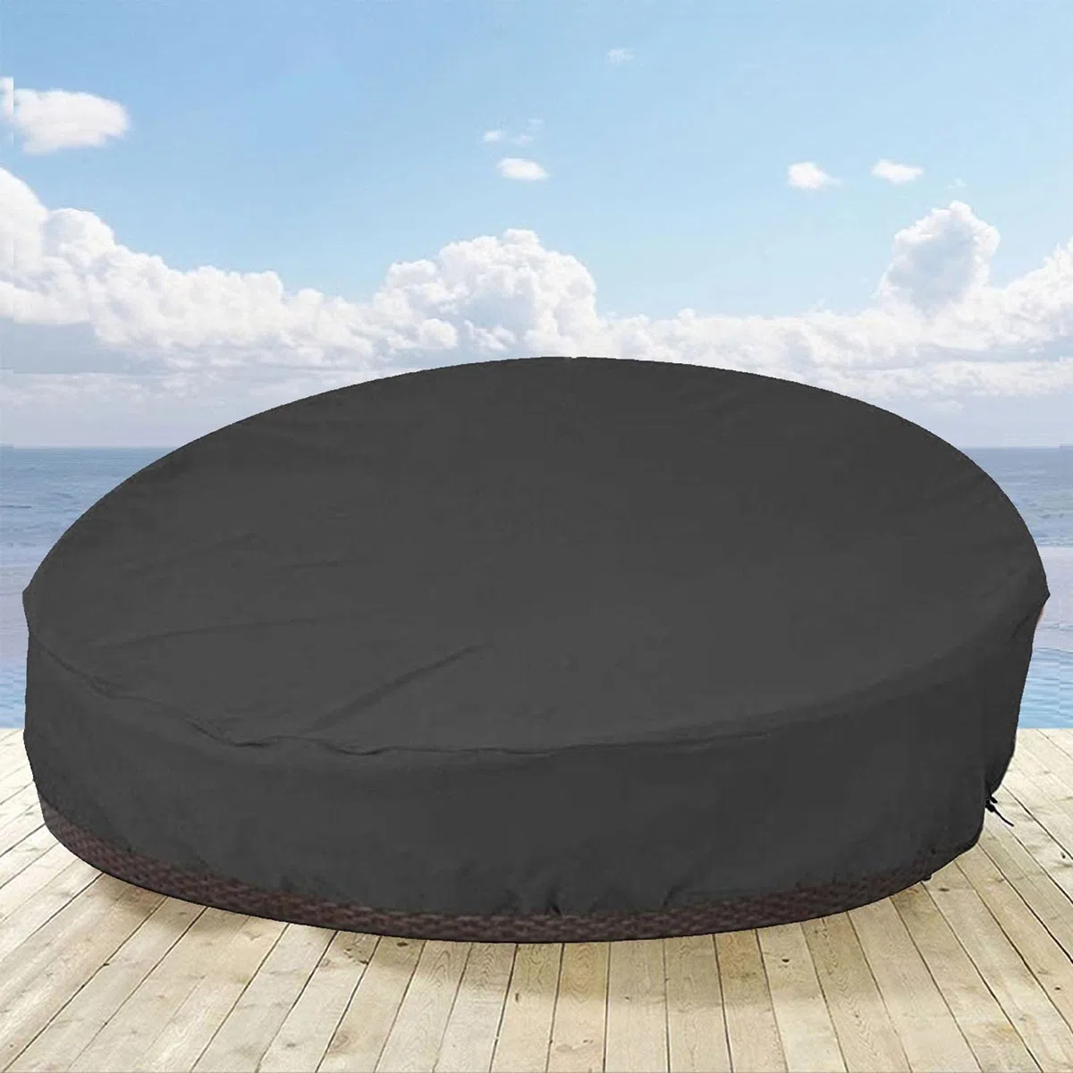cama redonda, impermeable, para exterior, para sofá jardín, resistente a los rayos UV