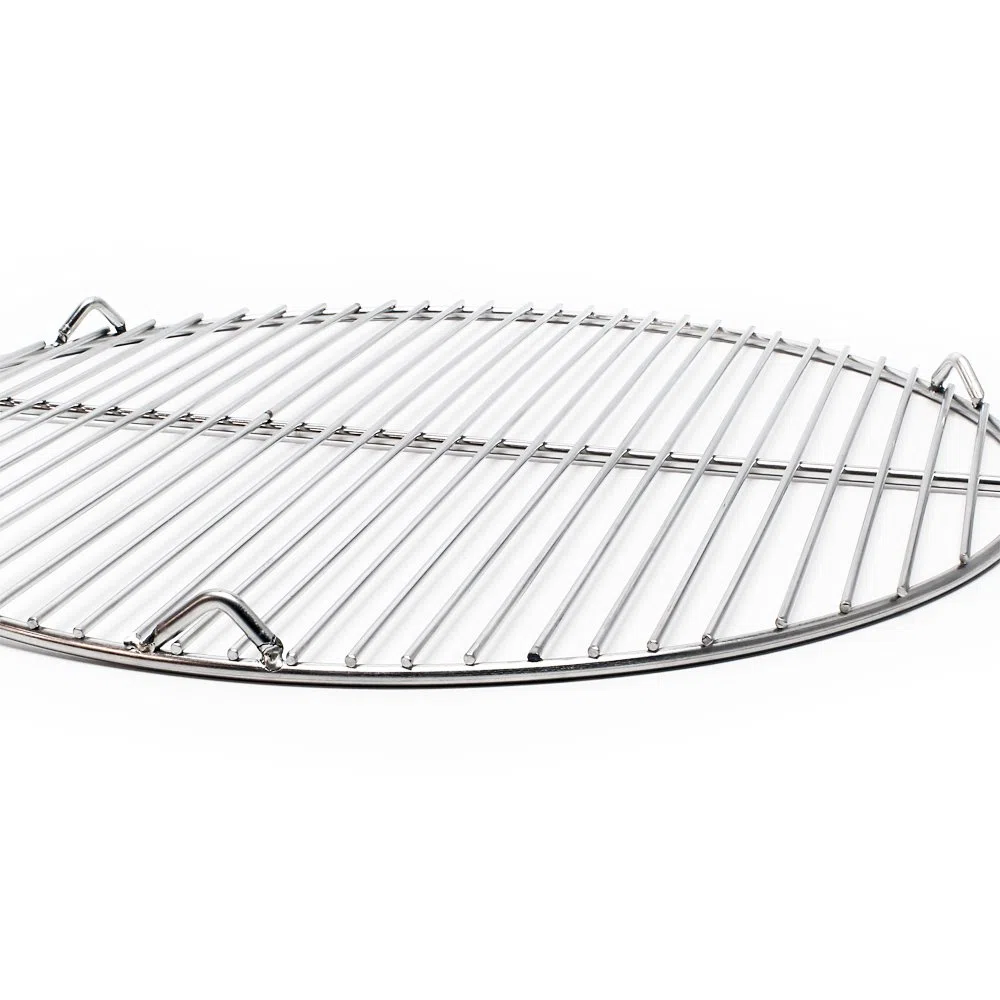 Wiltec Parrilla barbacoa Ø 80 cm redonda rejilla grill acero inoxidable asado fuego brasas gas leña carbón