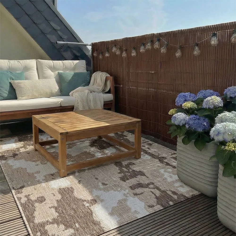 Mazovia Malla de Ocultación PVC 100x300 cm, Marrón, Ocultación Balcón, Terraza, Jardín, Resistente a la Intemperie y a Los Rayos UV, Moderno Pantalla de Privacidad, Todo el Año, Sin Taladrar