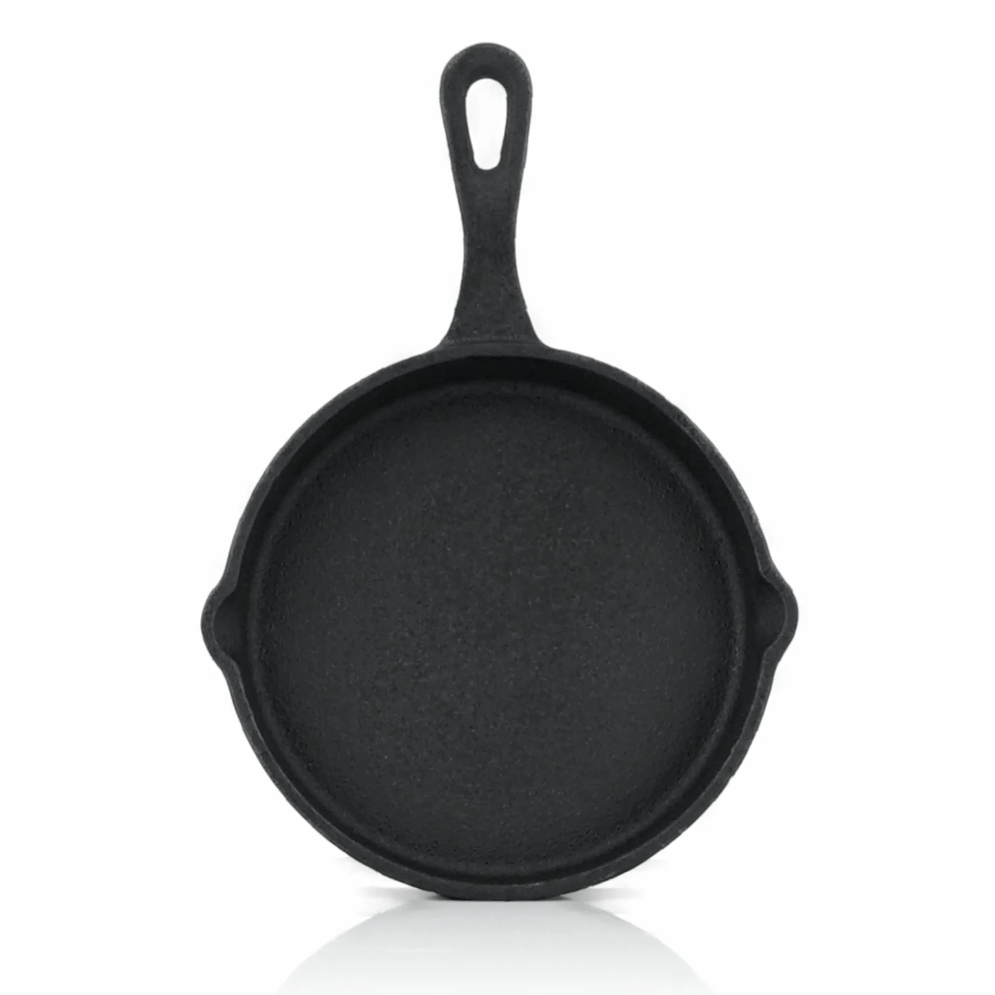 BBQ-TORO Juego de Sartenes Redondas de Hierro Fundido con 2 Picos Vertedores | 6 Piezas | Ø 12,5 cm | Curadas - pre-Seasoned | Barbacoa, Parrillas