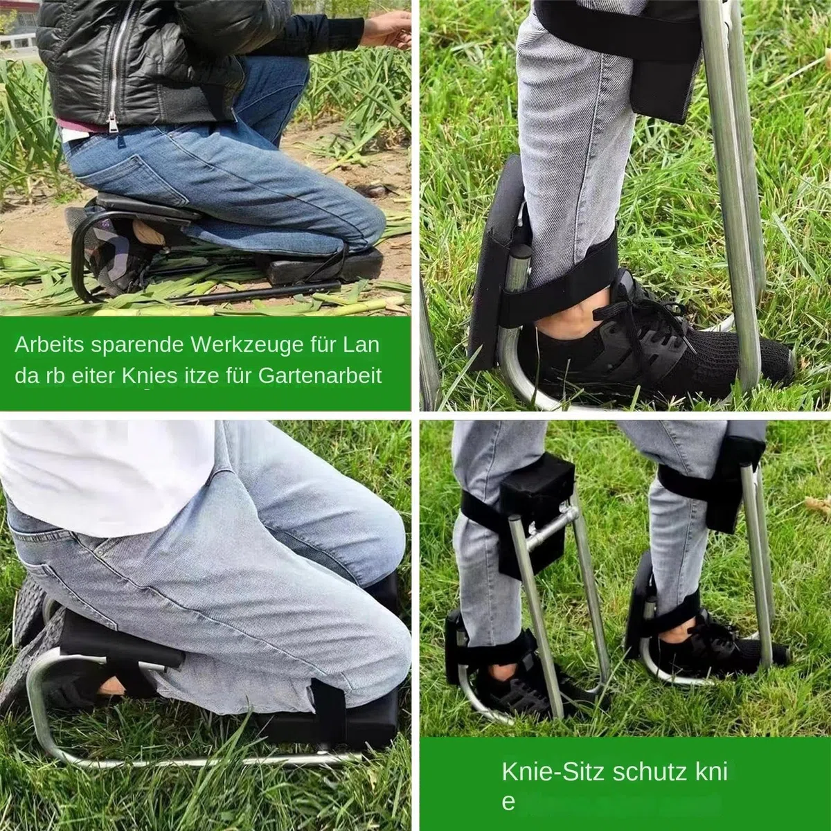 Taburete de rodilla para jardinería, asiento de jardín y sentadillas, reclinable portátil ajustable, banco de jardín, banco portátil, para jardinería, cojín suave para rodillas de jardín, para