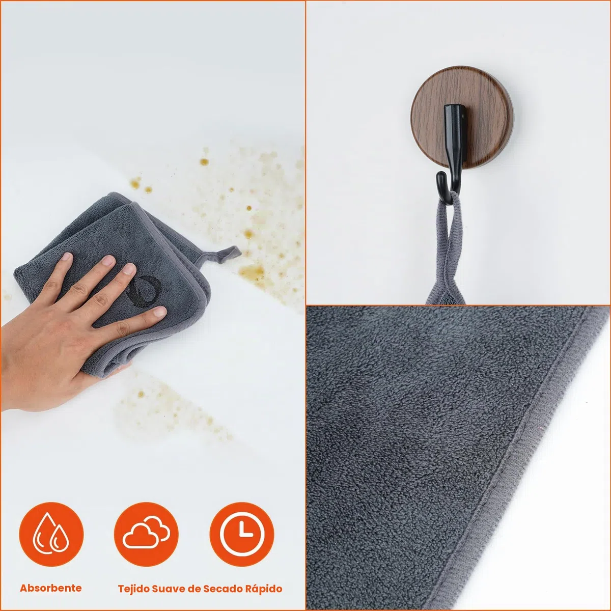 onlyfire Juego de Utensilios para Barbacoa de 3 Piezas, Contiene Delantal de Barbacoa Ajustable Con 2 Bolsillos, Guantes Barbacoa Resistentes y Paño de Microfibra, Kit de Accesorios para Cocinar
