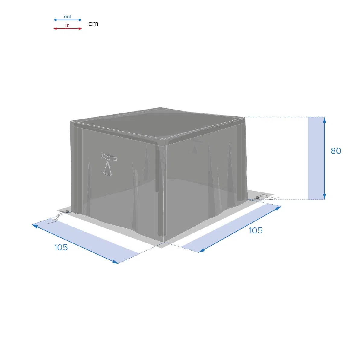 Hespéride - Funda de protección hambo para Mesa Cuadrada S - 105 x 105 x 80 cm
