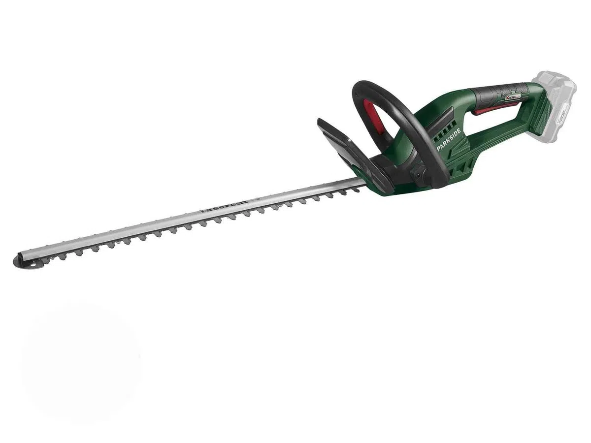 PARKSIDE Cortasetos a batería PHSA 20-Li con cuchillo corte láser, suspensión integrada (sin batería/cargador) compatible con X20V