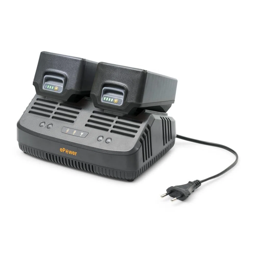 STIGA Cargador doble estándar C 215 D 20 V, corriente de carga 2 Ah, enchufe europeo