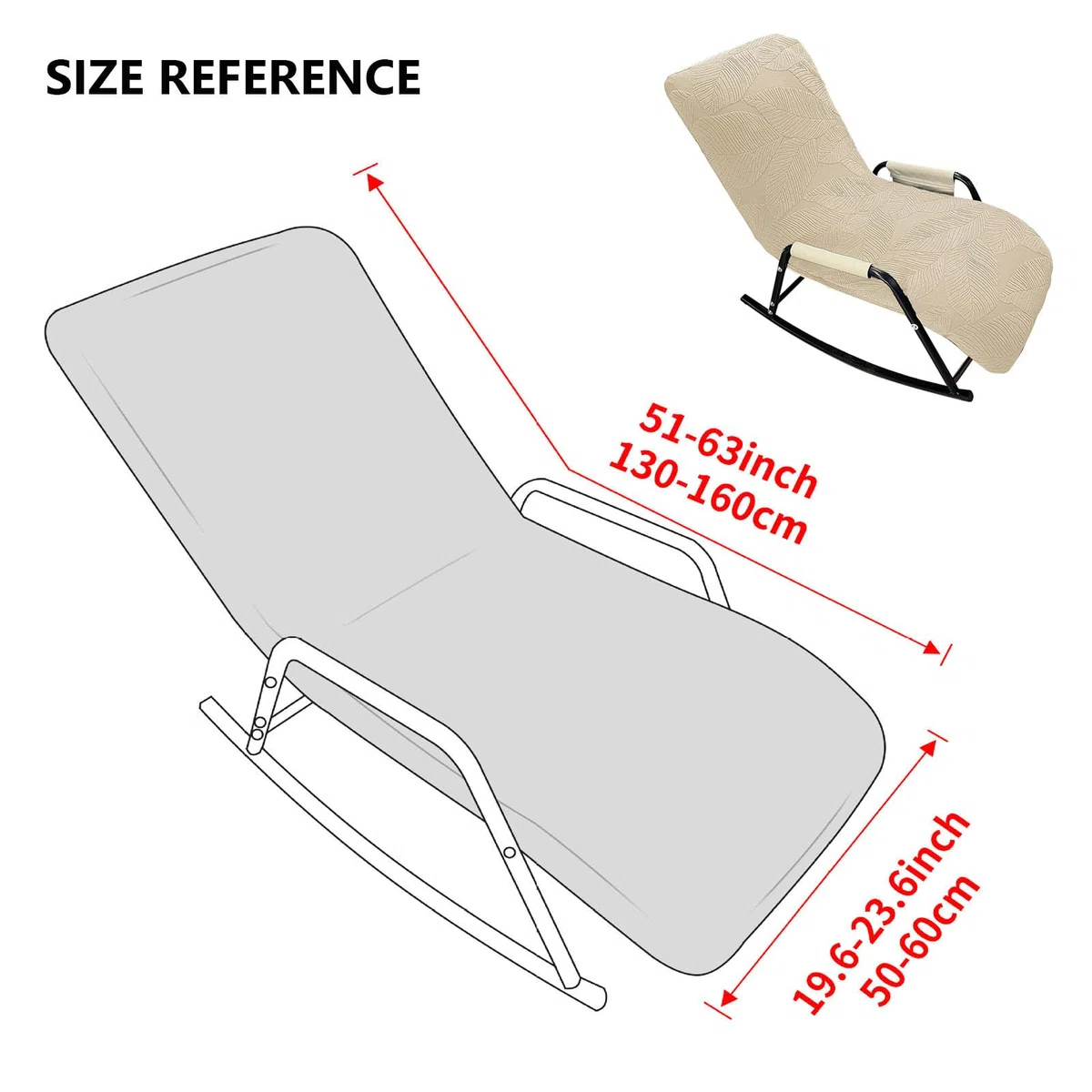 Funda para Mecedora de Exterior con Respaldo Alto Funda Sólida para Cojín de Tumbona para Muebles de Exterior Patio y Silla Funda Cubre Sillón