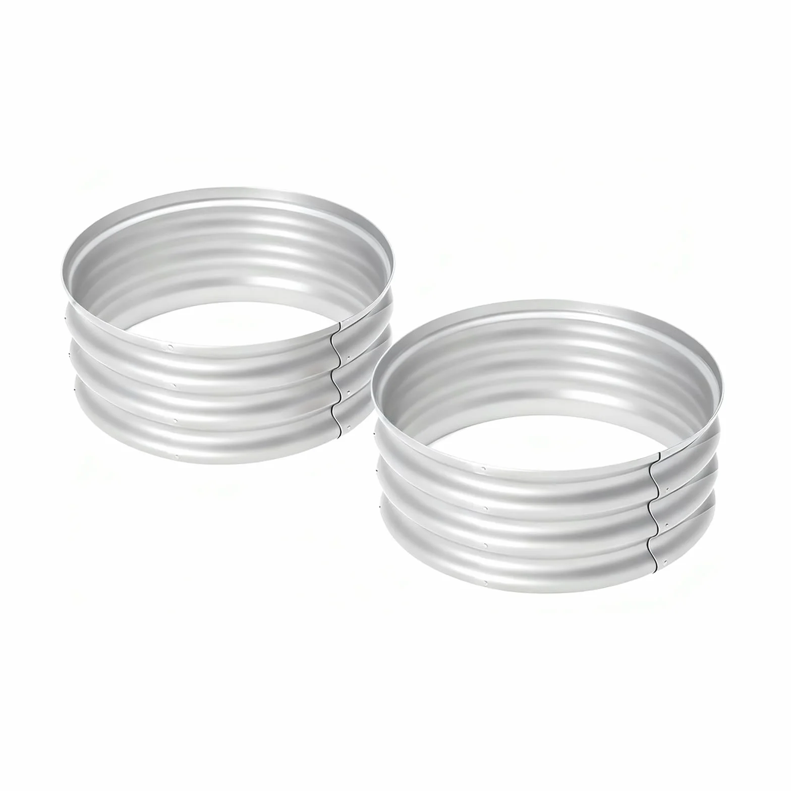 Bamworld huerto Urbano Elevado Redondo 2 Piezas 60x30cm huerto Urbano Exterior metálico galvanizado Jardinera terraza Resistente para Verduras Flores y Hierbas