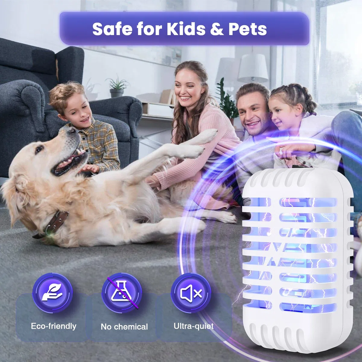 2 Piezas Lámpara Antimosquitos Electrico, Trampa para Mosquitos para Interior, contra Mosquitos, Moscas, Polillas, Lampara Antimosquitos con Luz UV para Cocina, Dormitorio, Comedor