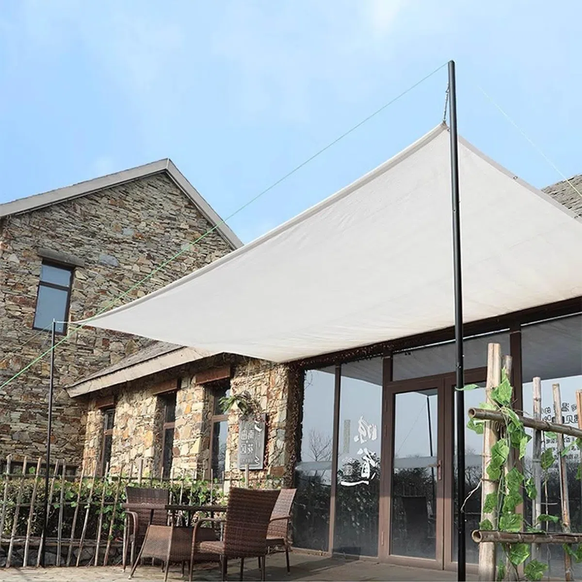 Tela De Sombra Blanca,Malla Sombra Exterior,Toldo Tipo Vela De Jardín,Toldo Vela De Sombra Rectangular,Tela De Sombra Exterior Transpirable Vela De Sombra Toldo Vela De Sombra(White,4x7m)
