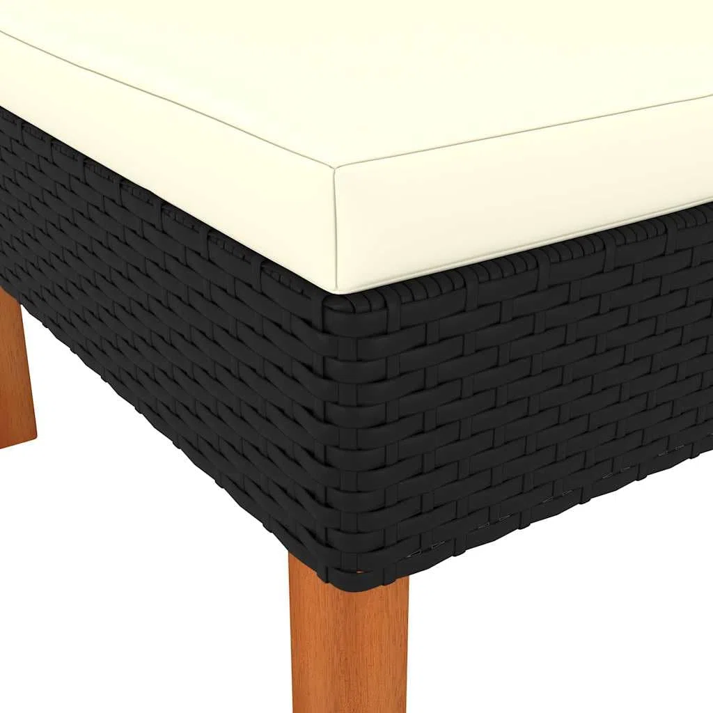 vidaXL Sofá Esquinero Jardín Patio Muebles Mobiliario Terraza Exterior Hogar Silla Asiento Acolchado de Ratán Sintético Madera Maciza de Eucalipto