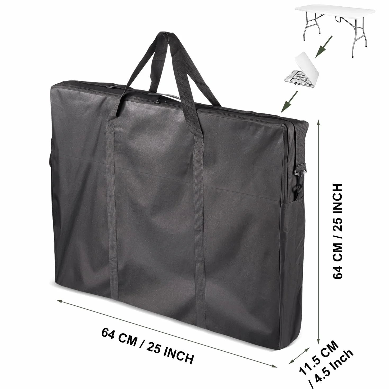 Bolsa de almacenamiento plegable para mesa de camping de 4 pies (solo bolsa), bolsa de transporte impermeable, bolsa de almacenamiento portátil con correas de hombro para mesa de picnic