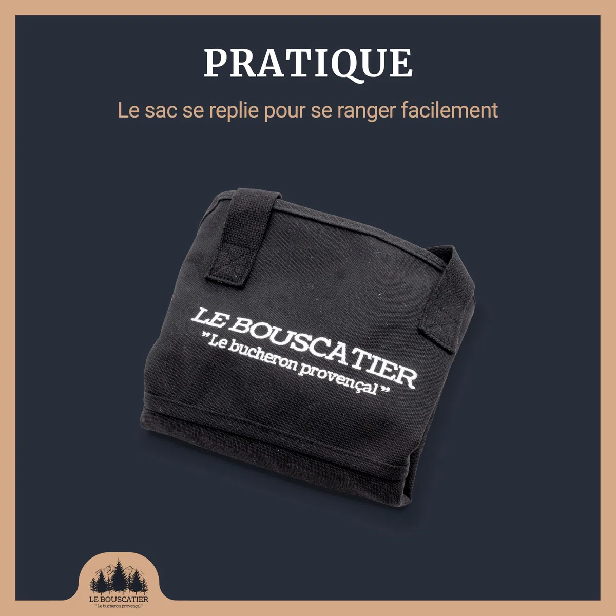 Le Bouscatier - Bolsa para leña de 30 o 50 cm. Cesta de leña para estufa y chimenea de leña, SAB01
