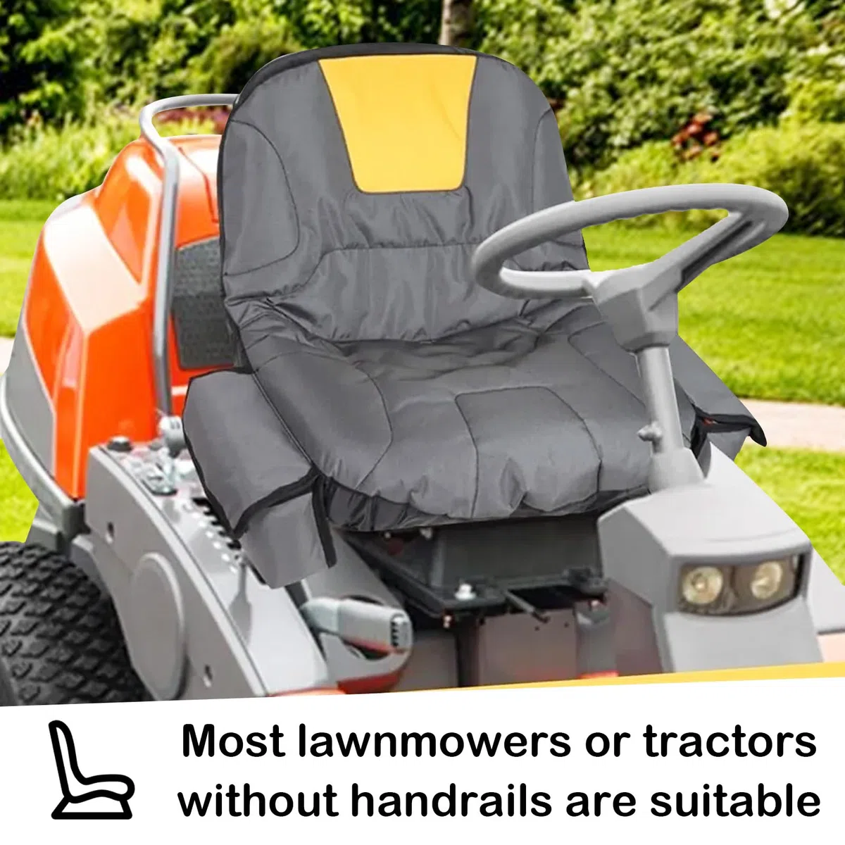 Funda De Asiento para Cortacésped, Funda De Asiento para Tractor con Bolsa 600D Funda Protectora para Asiento De Cortacésped Antideslizante Impermeable Funda para Asiento De Tractor
