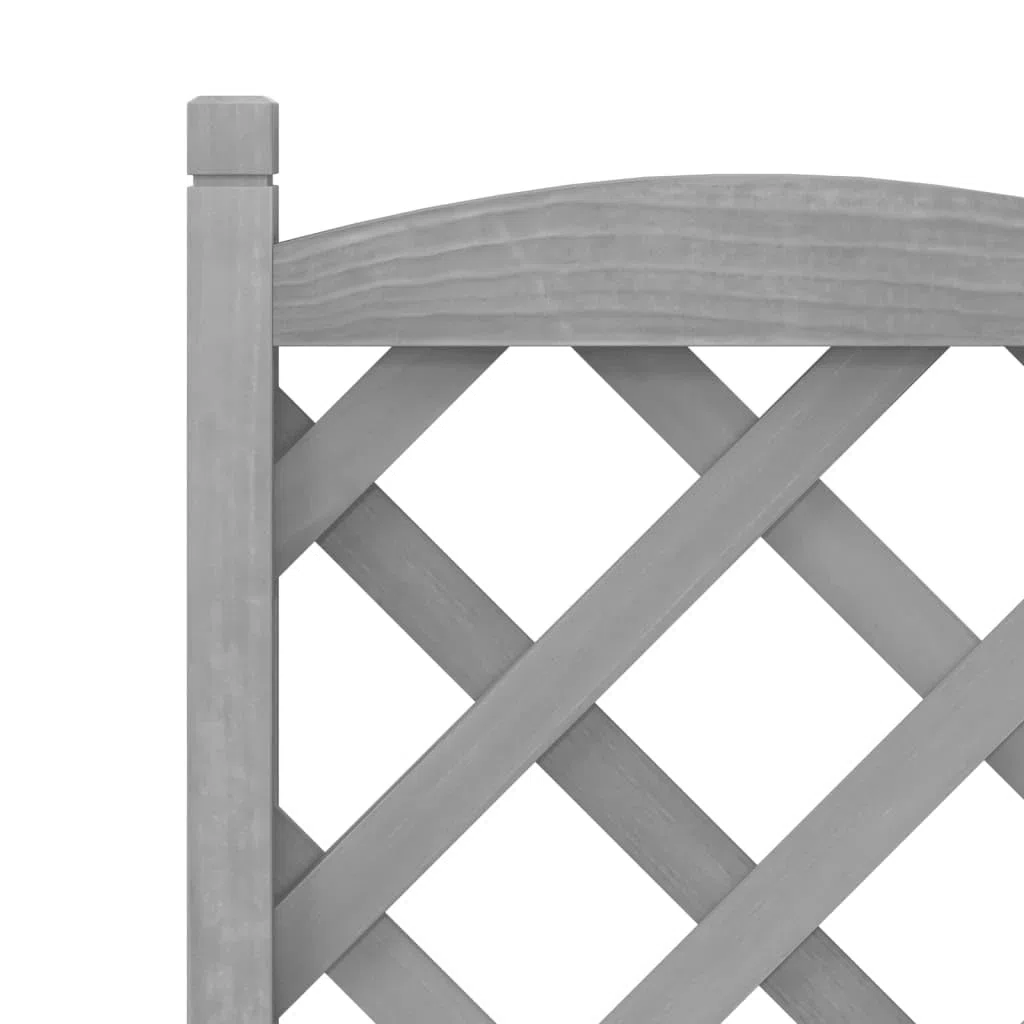 vidaXL Jardinera con Enrejado, Macetero para Plantas Trepadoras, Maceta para Flores, Arriate para Jardín Balcón, Madera Maciza de Abeto Gris