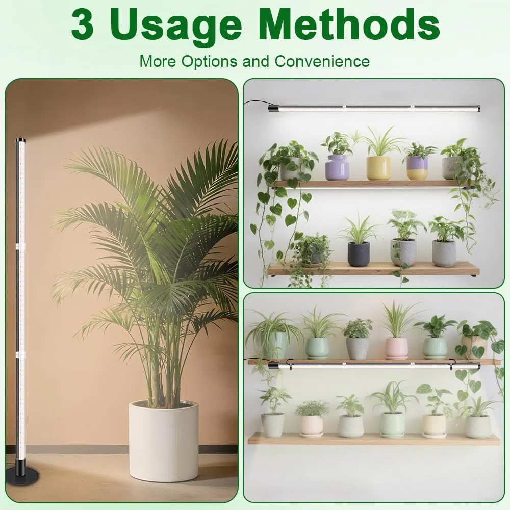 Luces de Crecimiento para Plantas, 243 LEDs Lámpara LED de Espectro Completo para Planta con Temporizador y 3 Modos de Iluminación, 45 W, luz Crecimiento Plantas Interior con Base Redonda