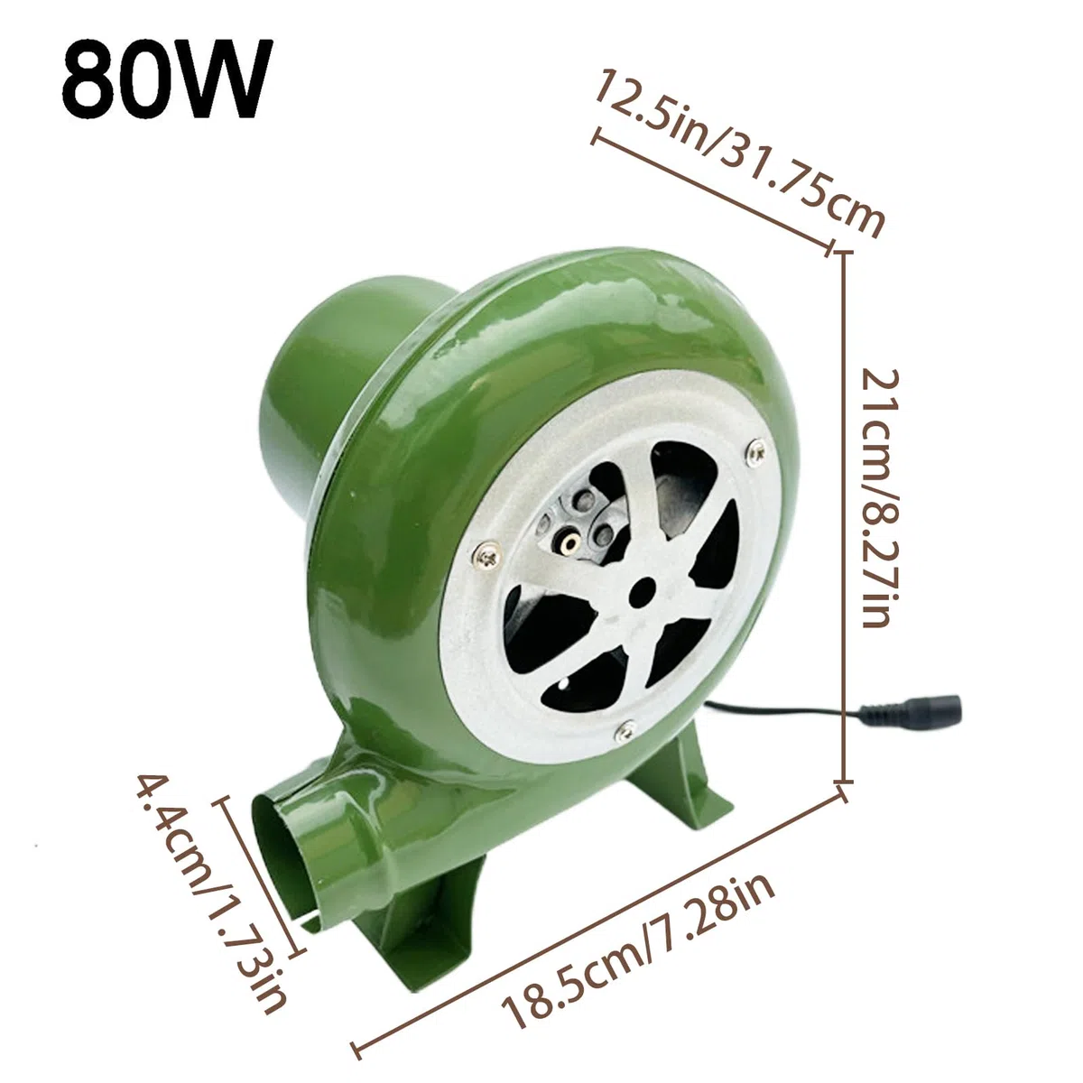 Soplador Chimenea Barbacoa, Ventilador Eléctrico Ajustable 12 V, Dispositivo Doble Alimentación AC DC, Mini Soplador Forja Artesanal, Herramienta Encendido Carbono, Motor Silencioso Compacto