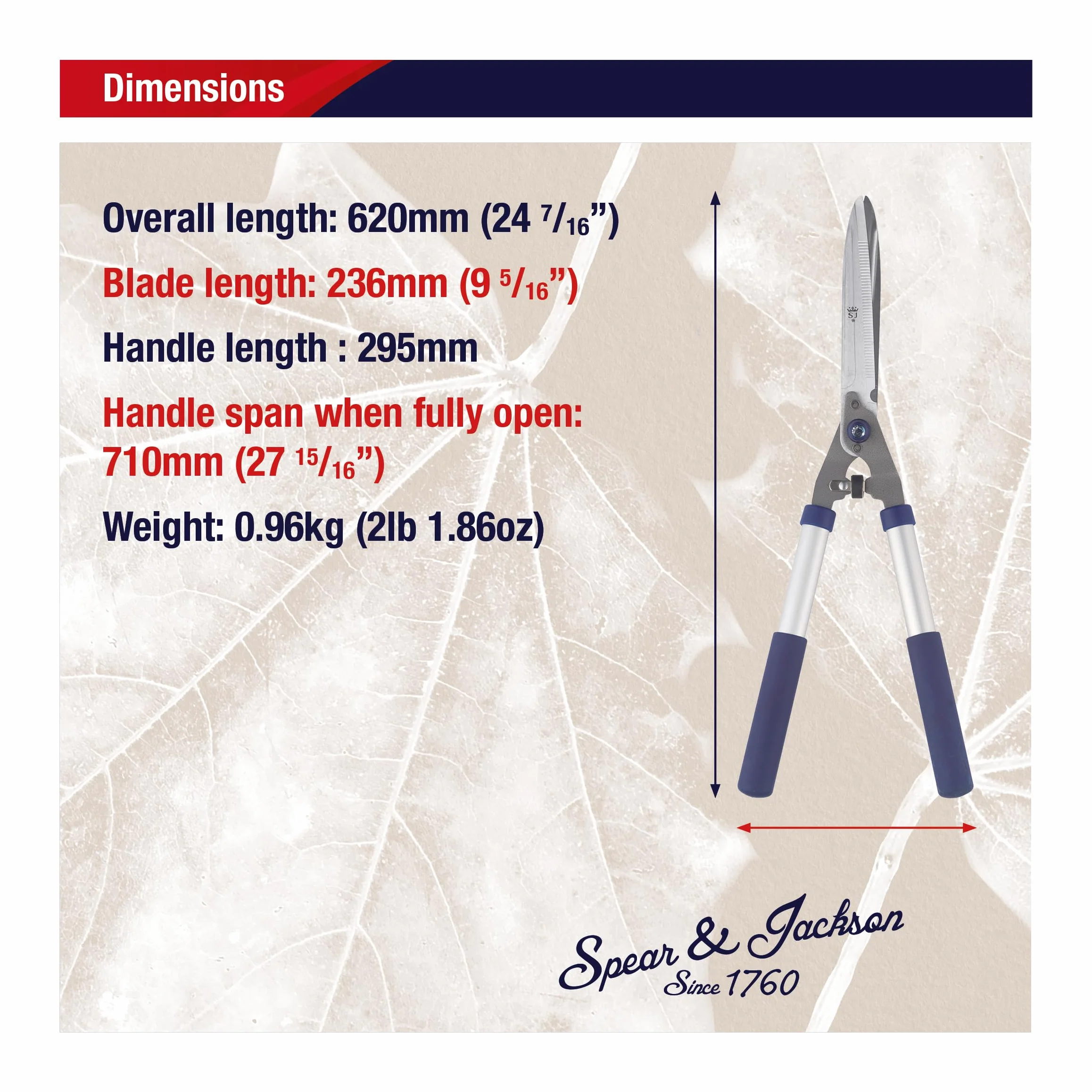 Spear & Jackson 8110RS Tijera de seto Dentada Razorsharp