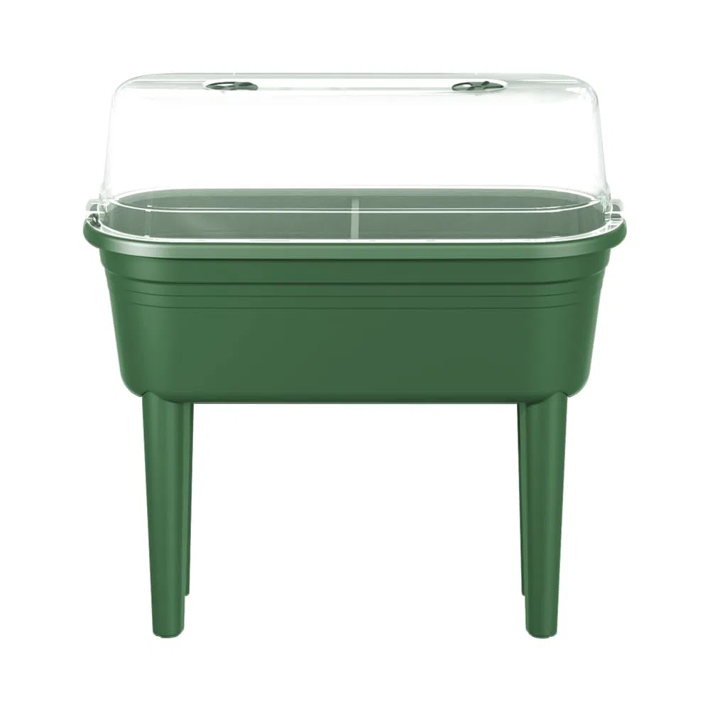 FLORUS Grow Table Set - Jardinera por Exterior cultívalo tú Mismo - Invernadero Incluido - 26.4 x 37.0 x 78.0 - Verde/Green