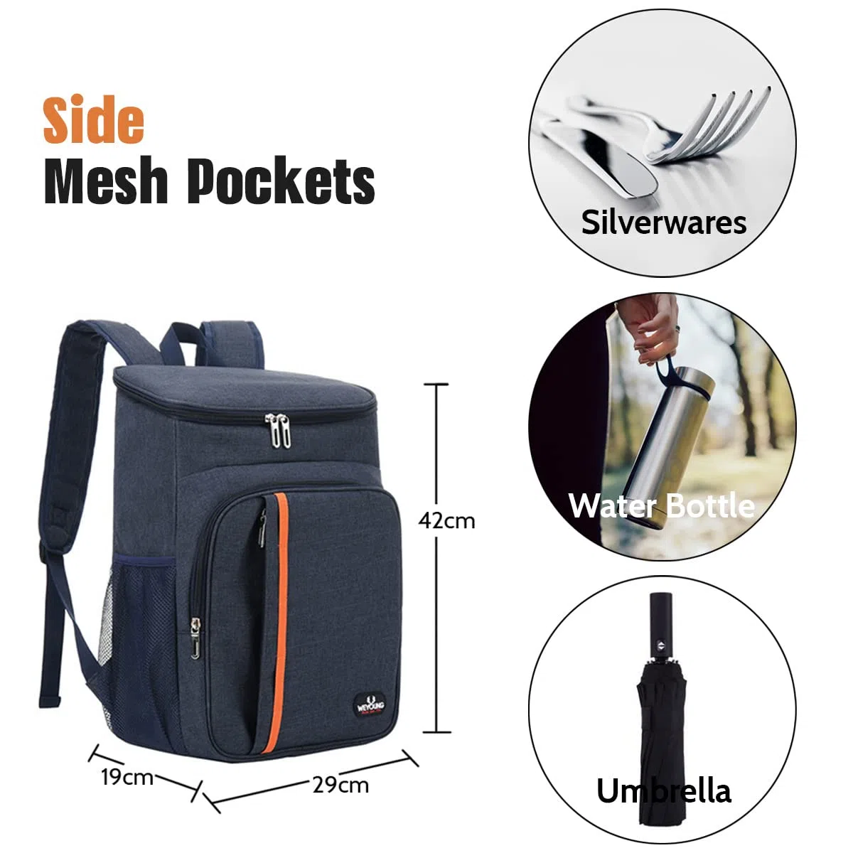Mochila Nevera Térmica Mochila de Almuerzo Impermeable Portatil Bolsa Refrigeradora para Playa Picnics Camping 18L