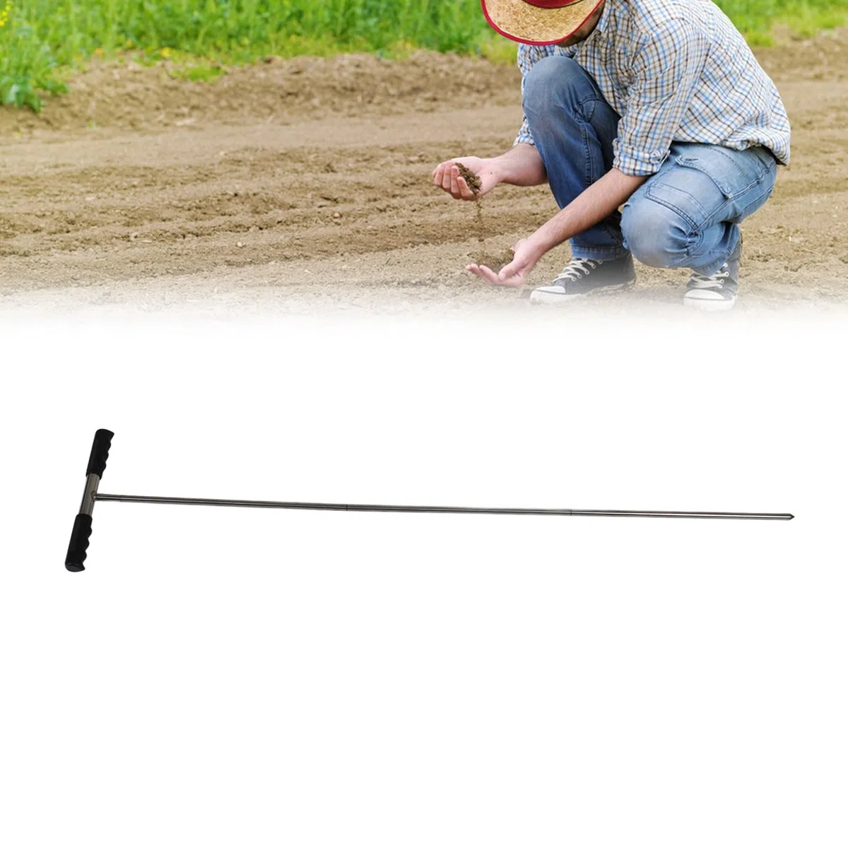 Sondas de Muestra de Suelo, a Prueba de Herrumbre, Sonda de Suelo de Acero Inoxidable, Punta de Varilla de 32 a 48 Pulgadas para la Herramienta de Jardinería del Localizador