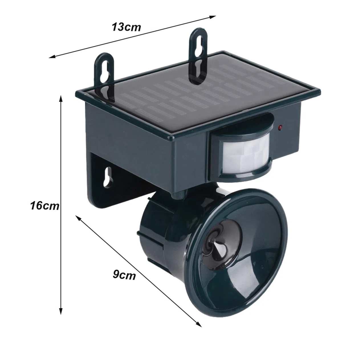 Tonysa Repelente ultrasónico Repelente ultrasónico de pájaros, Sensor de Movimiento PIR con energía Solar Repelente ultrasónico de plagas Bird Dog Cat Mouse Chaser para Exteriores