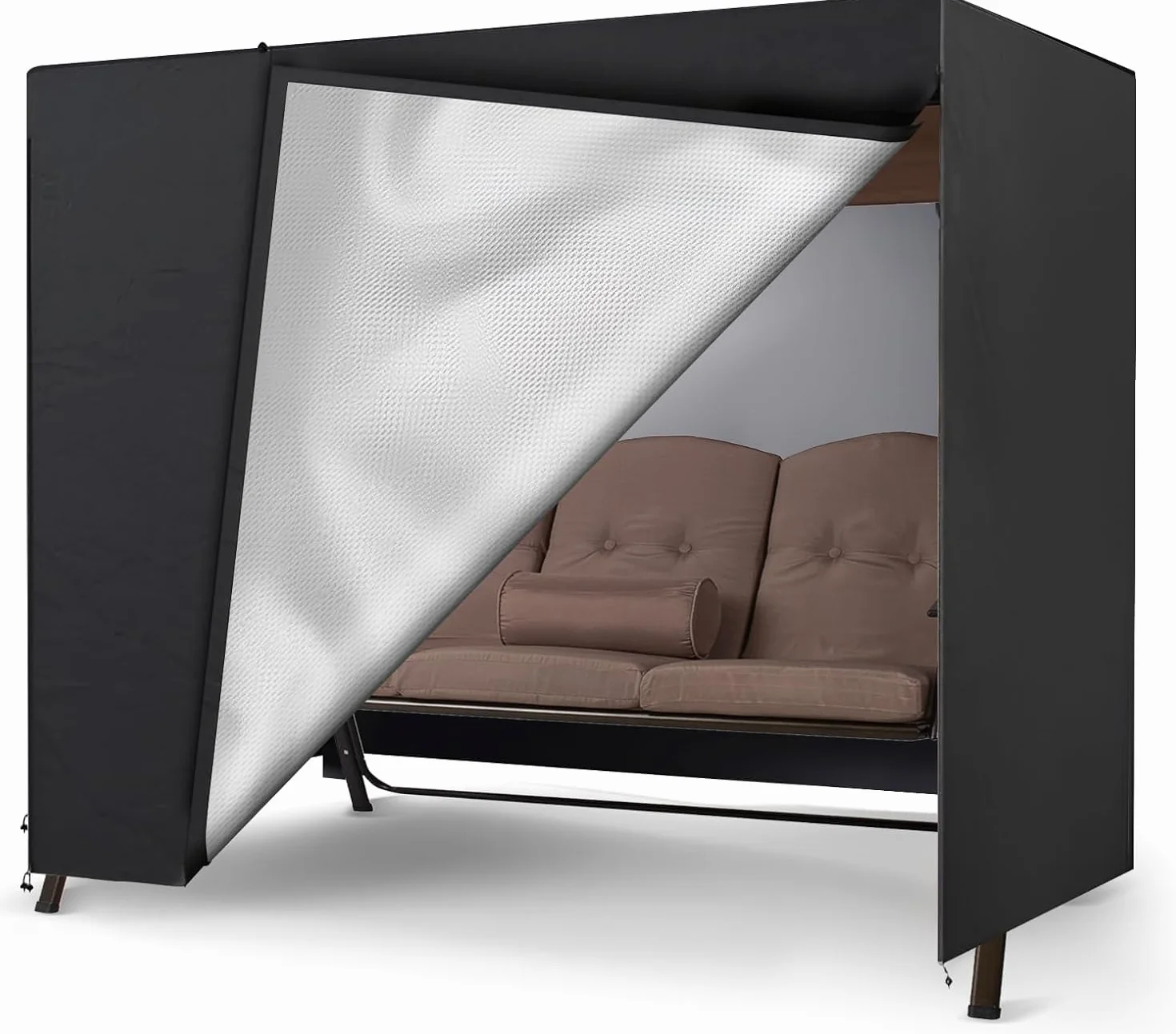 Funda para columpio de jardín de 3 plazas, cubierta Oxford 600D, resistente al invierno, resistente, resistente a desgarros, funda protectora para muebles de jardín(250 x 150x 160cm）