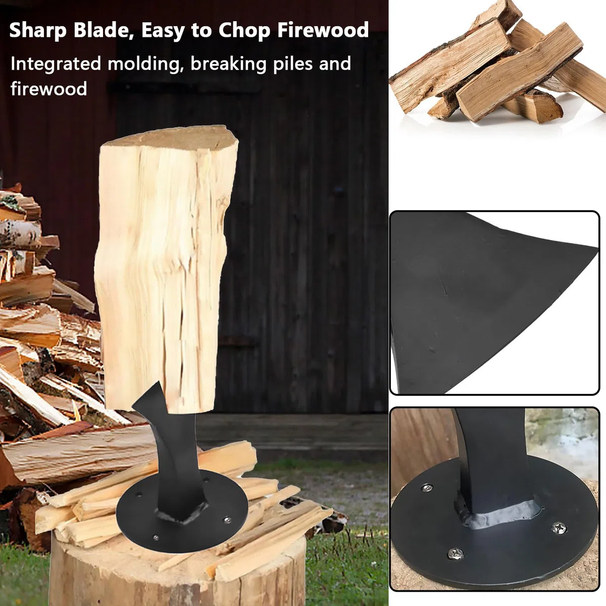 Divisor de Leña, Firewood Splitter,Divisor de Cuña de Madera Rápida, Herramienta de División Resistente,Divisor de Leña Pequeño,Divisor de Troncos Manual para Estufa de Leña Pequeña para Chimenea