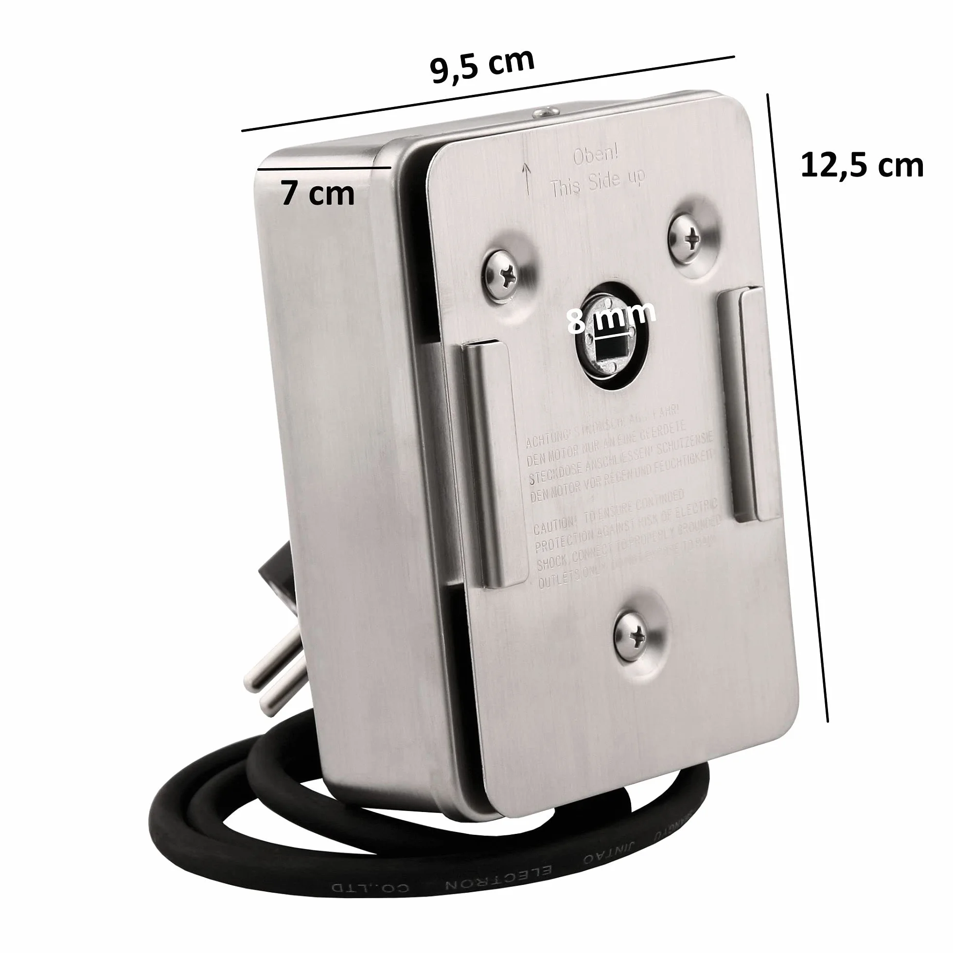 BBQ-Toro Motor de Acero Inoxidable para Brochetas de Parrilla | 220-240V | Carga hasta 10 kg | Motor Giratorio para Asador, Barbacoa, Shish Kebab