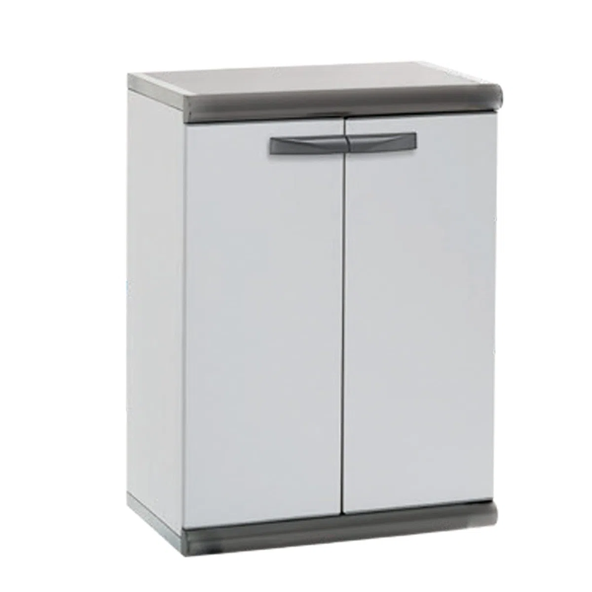 Gardiun Armario Bajo de Jardín Sintra 2 62,5x39x84 cm en Resina con 1 Balda y 2 Puertas, Protección UV, Color Gris